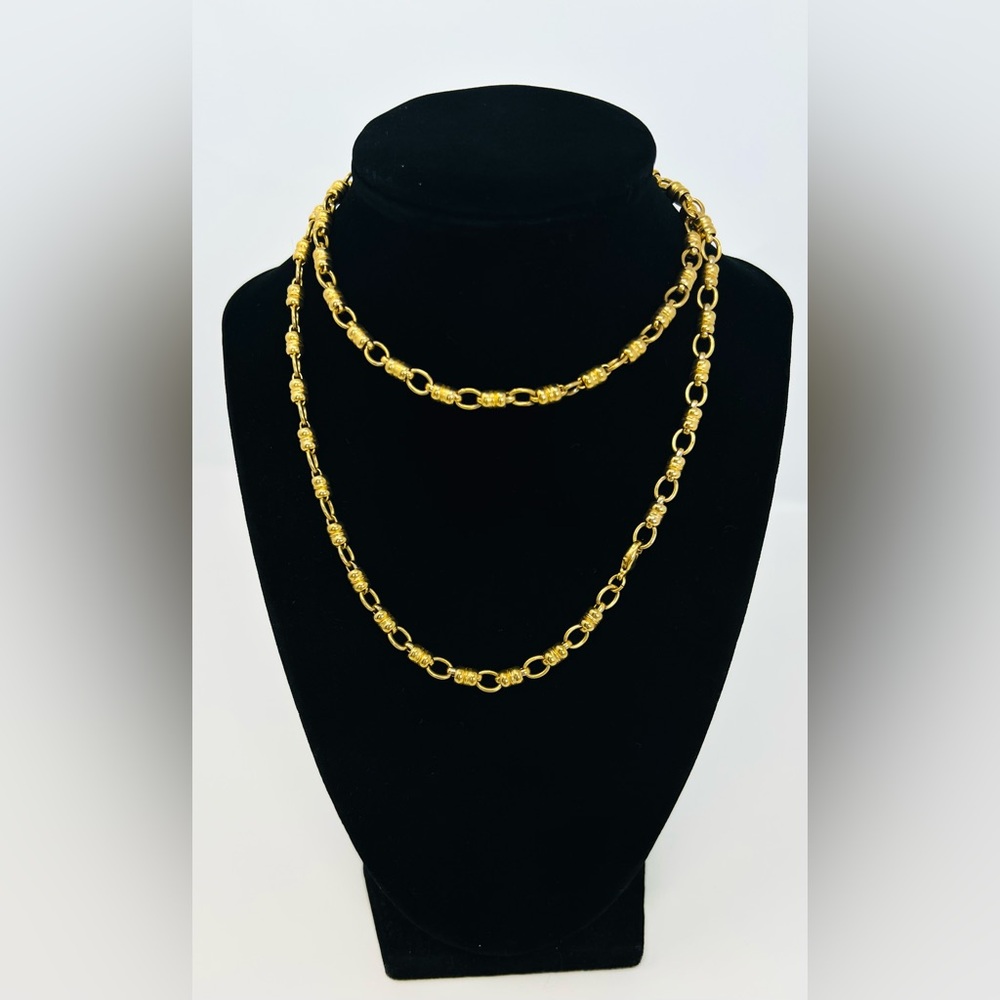 Vintage Gold Plated Italian Link Chain Link Necklace 30 Inch